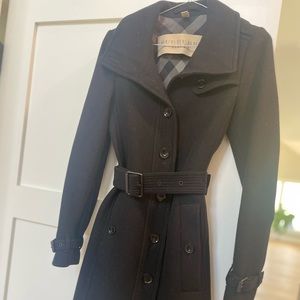 Burberry Brit black wool trench coat